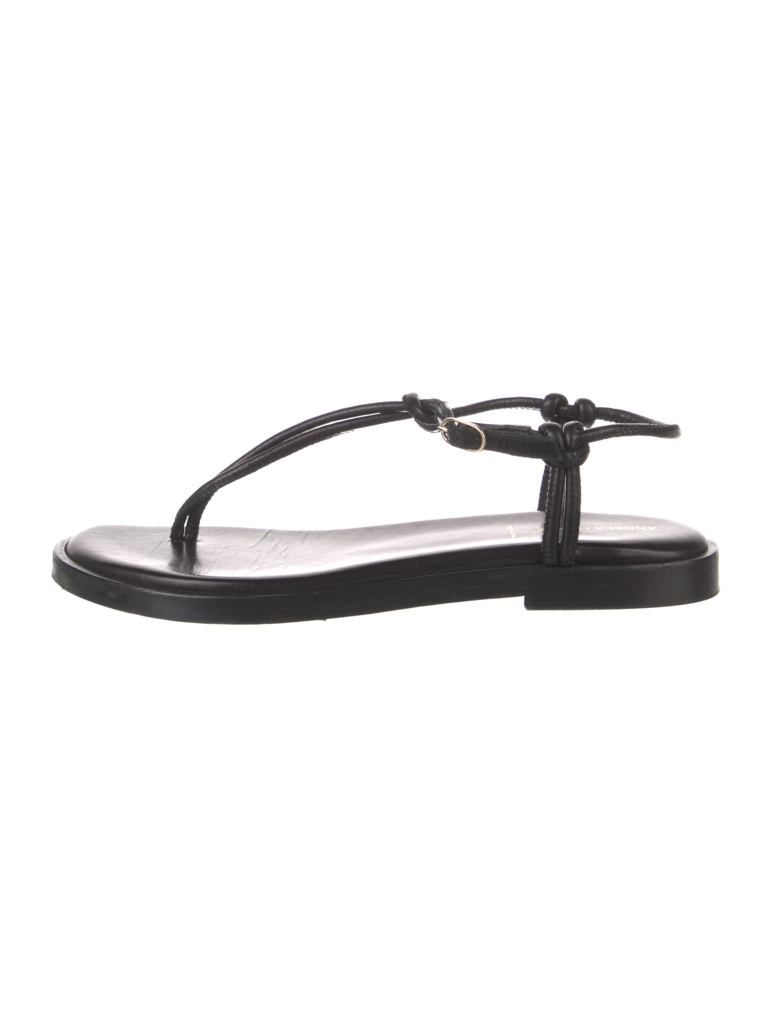 Andrea Gomez Leather T-Strap Sandals