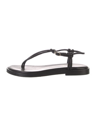 Andrea Gomez Leather T-Strap Sandals