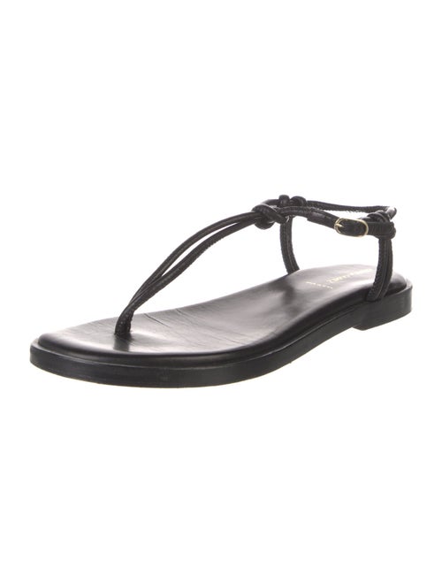 Andrea Gomez Leather T-Strap Sandals