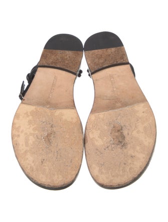 Andrea Gomez Leather T-Strap Sandals