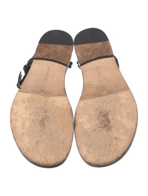 Andrea Gomez Leather T-Strap Sandals