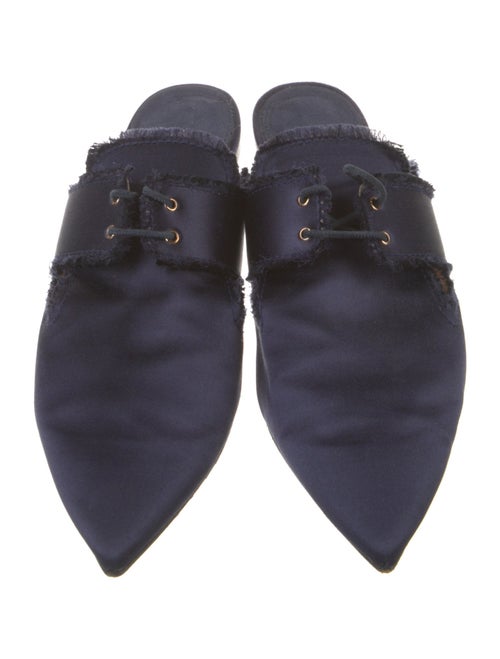 Andrea Gomez Satin Raw-Edge Trim Mules