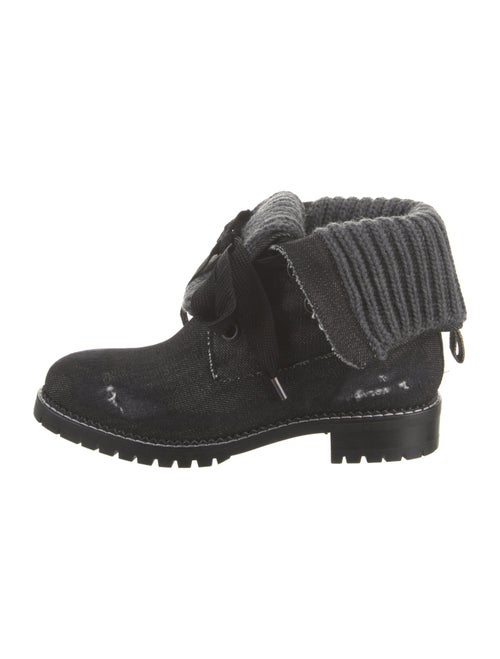 Andrea Gomez Denim Printed Lace-Up Boots