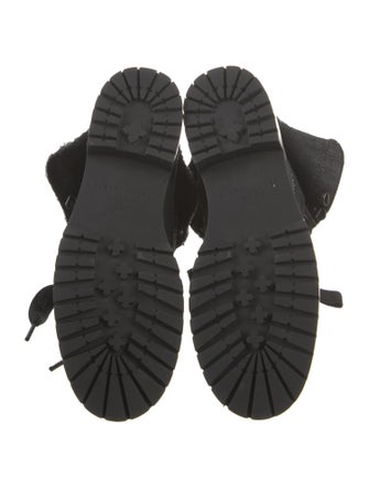 Andrea Gomez Denim Printed Lace-Up Boots