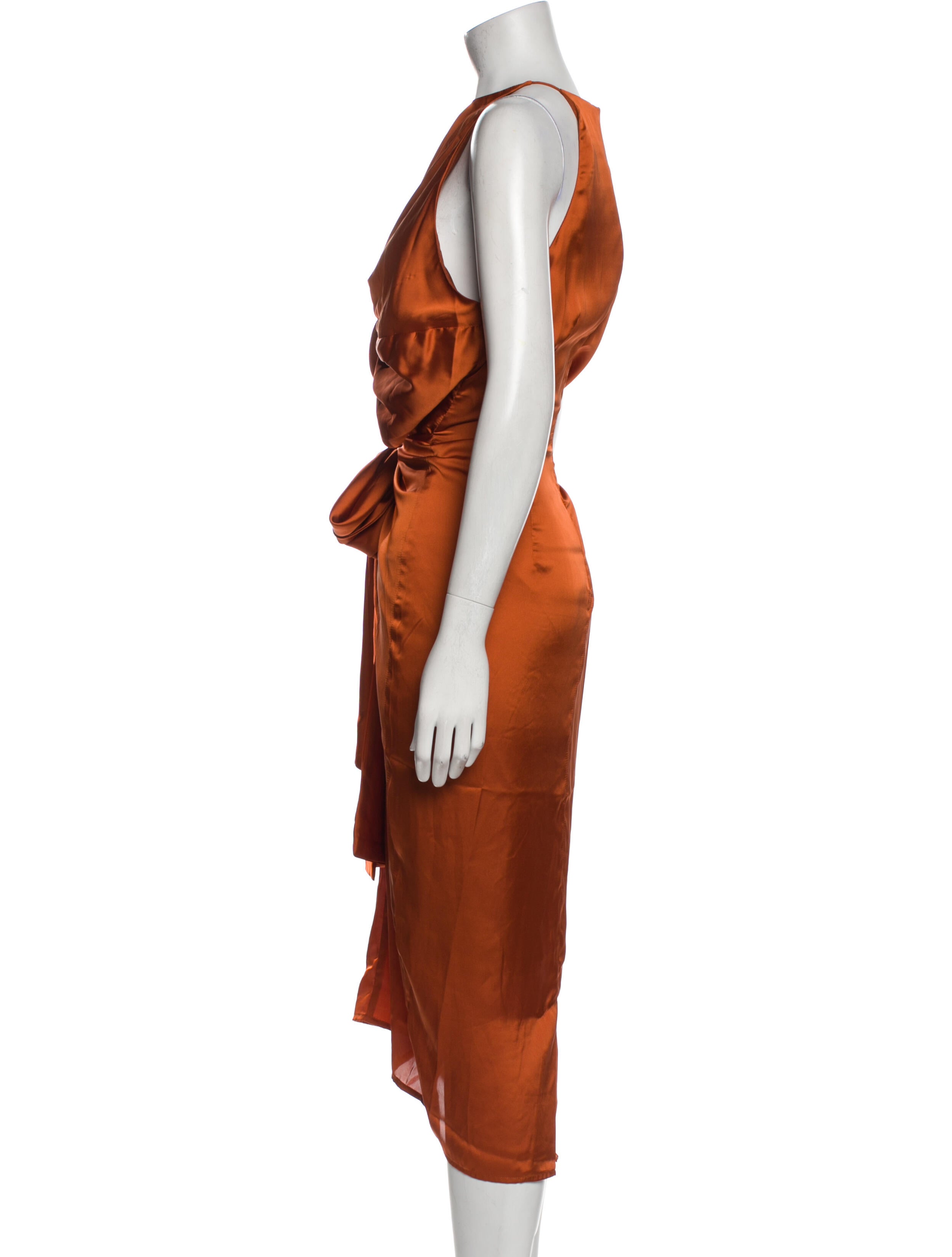 reni knotted dress in orange andrea iyamah Andrea Iyamah Reni Knotted Dress by n/a