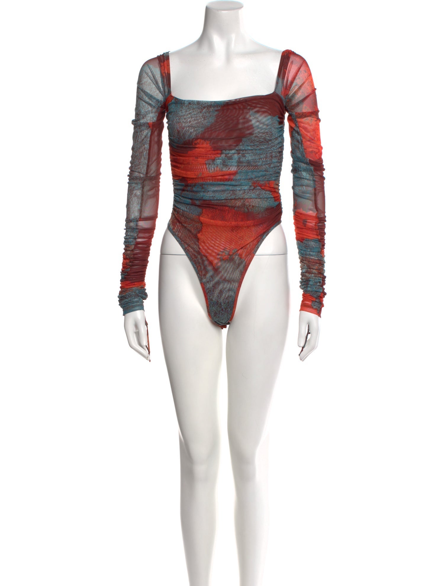 Andrea Iyamah Printed Square Neckline Bodysuit w/ Tags