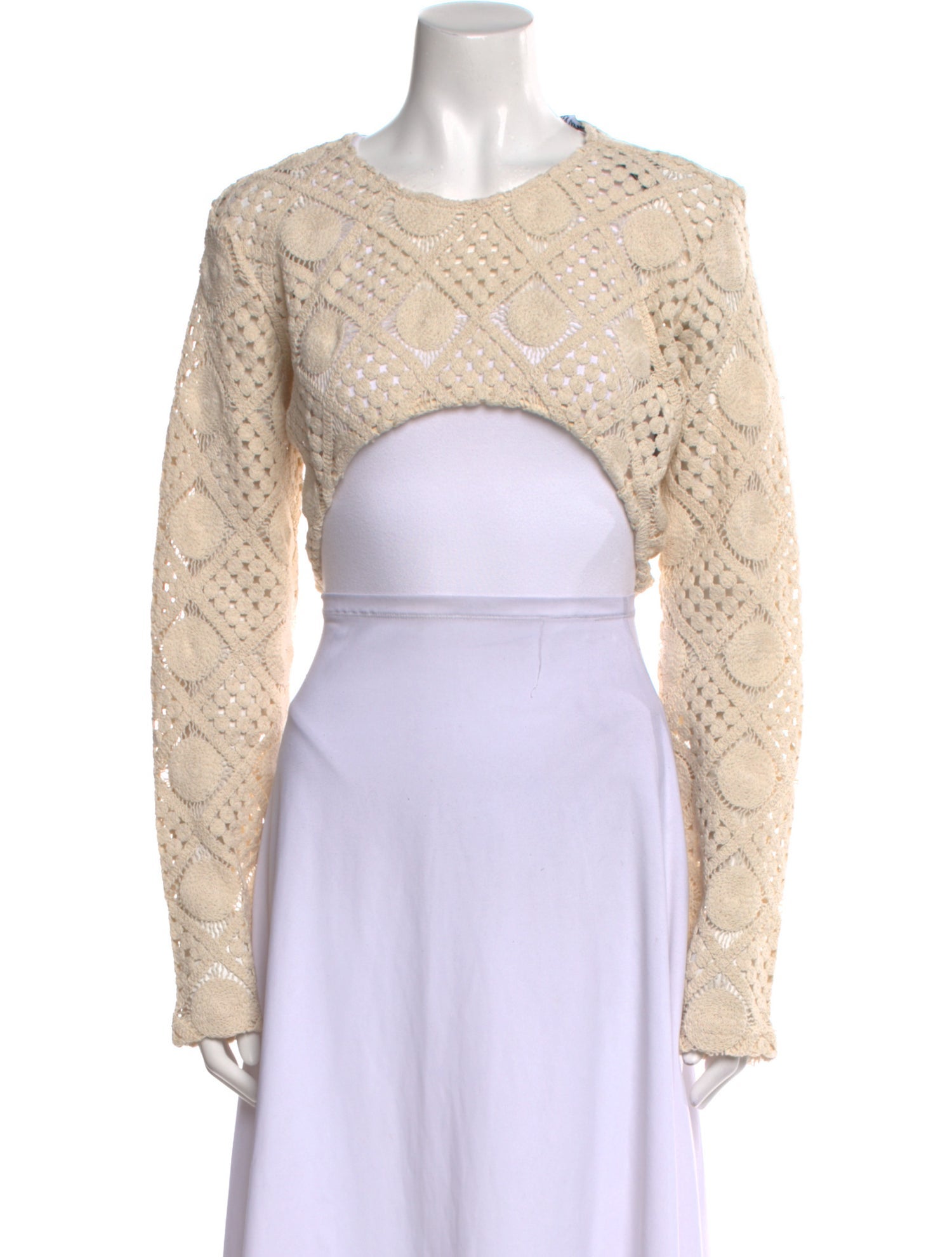 Andrea Iyamah Patterned Crew Neck Crop Top w/ Tags