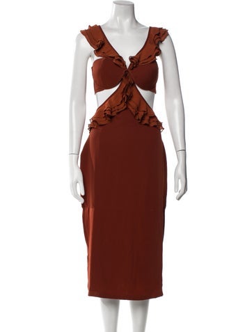 Andrea Iyamah Dresses V-Neck Long Dress S