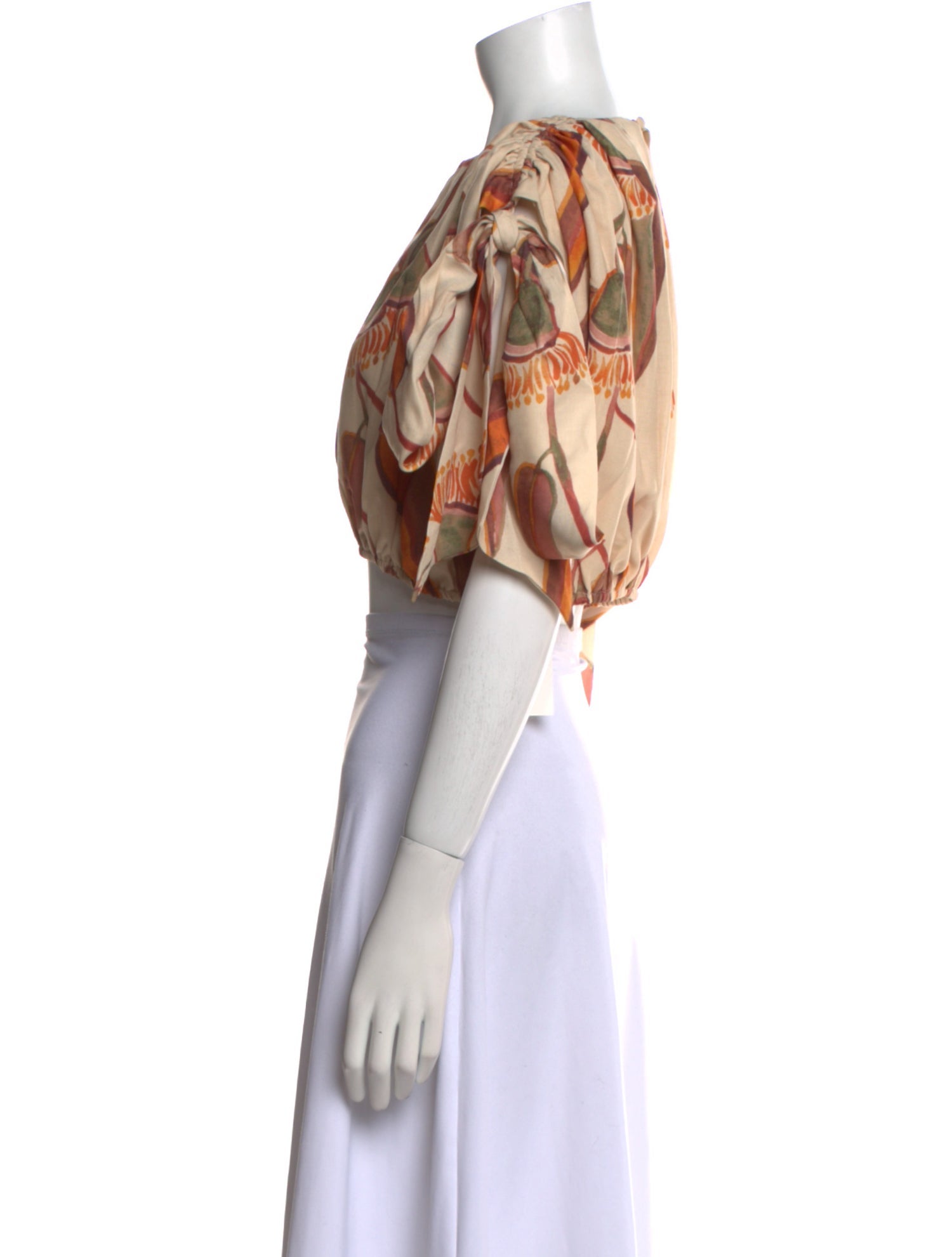 Andrea Iyamah Printed Crew Neck Crop Top w/ Tags