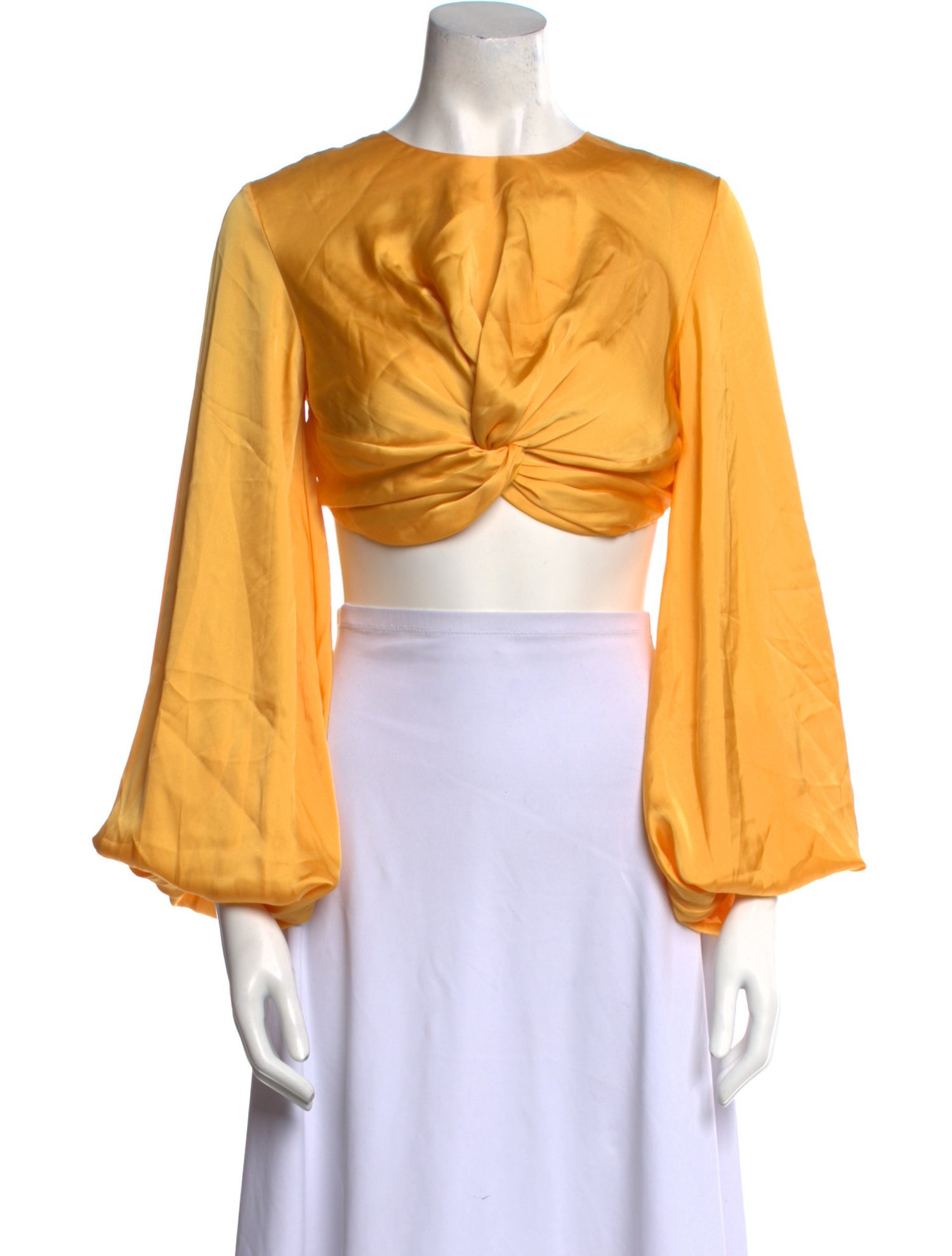 Andrea Iyamah V-Neck Long Sleeve Crop Top w/ Tags