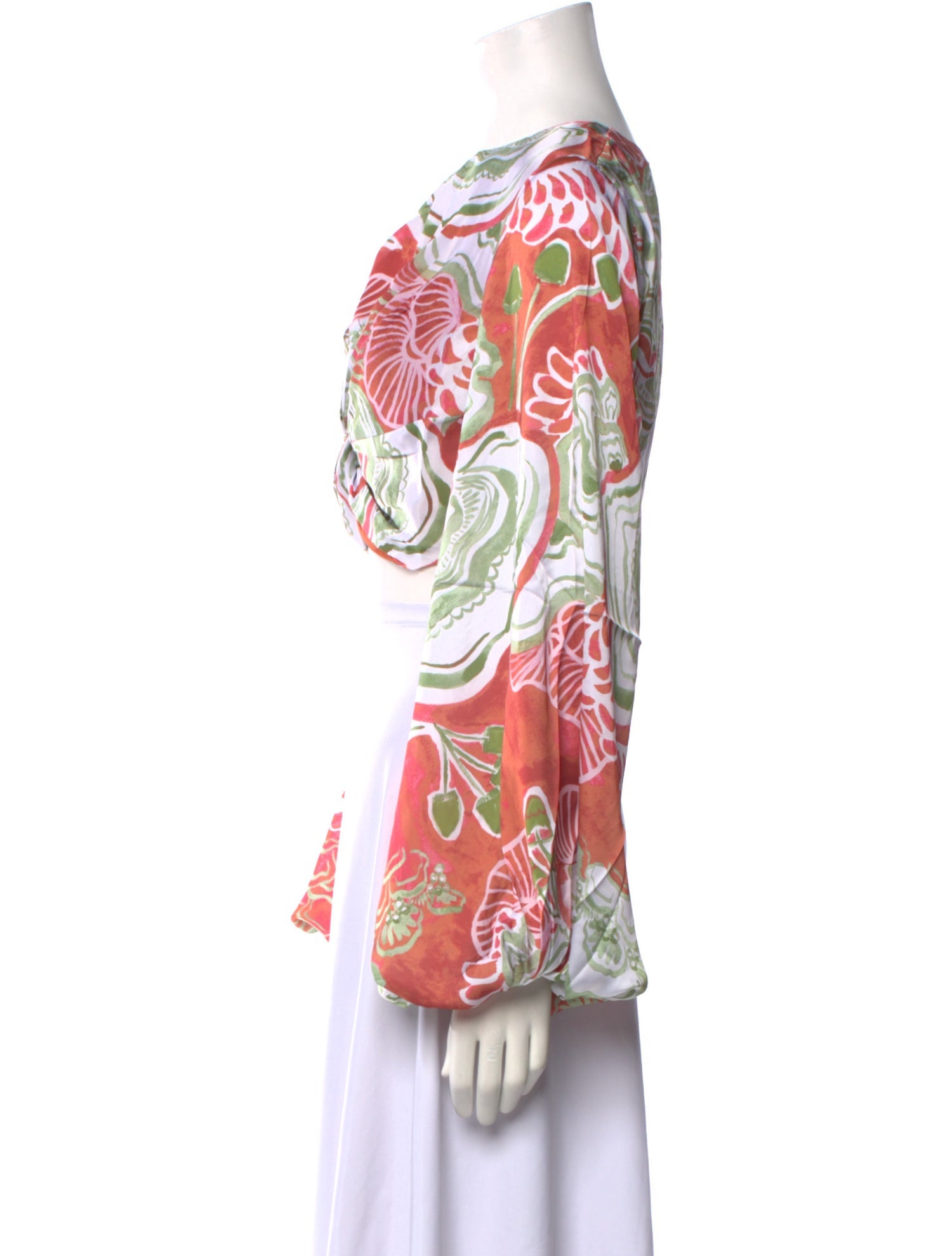 Andrea Iyamah Printed Bateau Neckline Crop Top w/ Tags