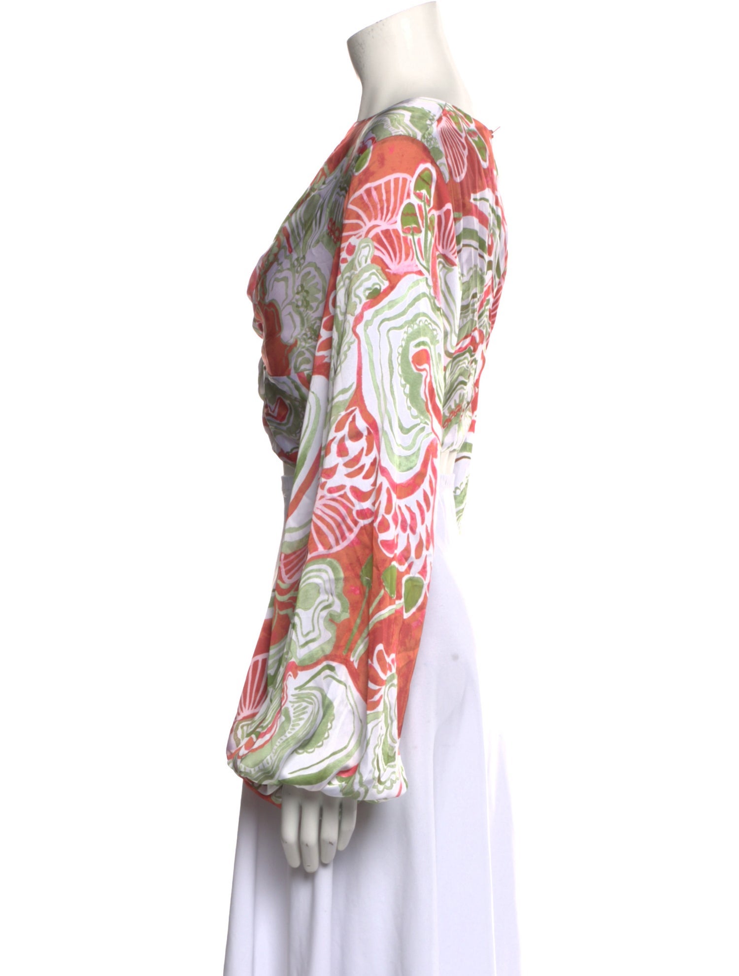 Andrea Iyamah Printed Bateau Neckline Crop Top w/ Tags