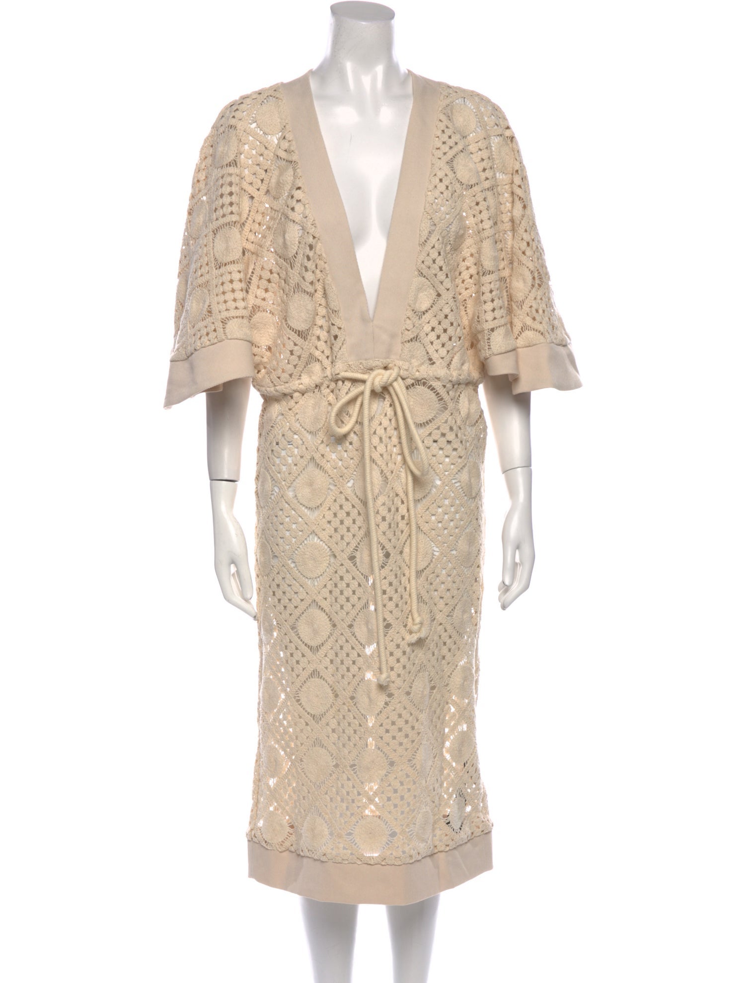 Andrea Iyamah Lace Pattern Midi Length Dress