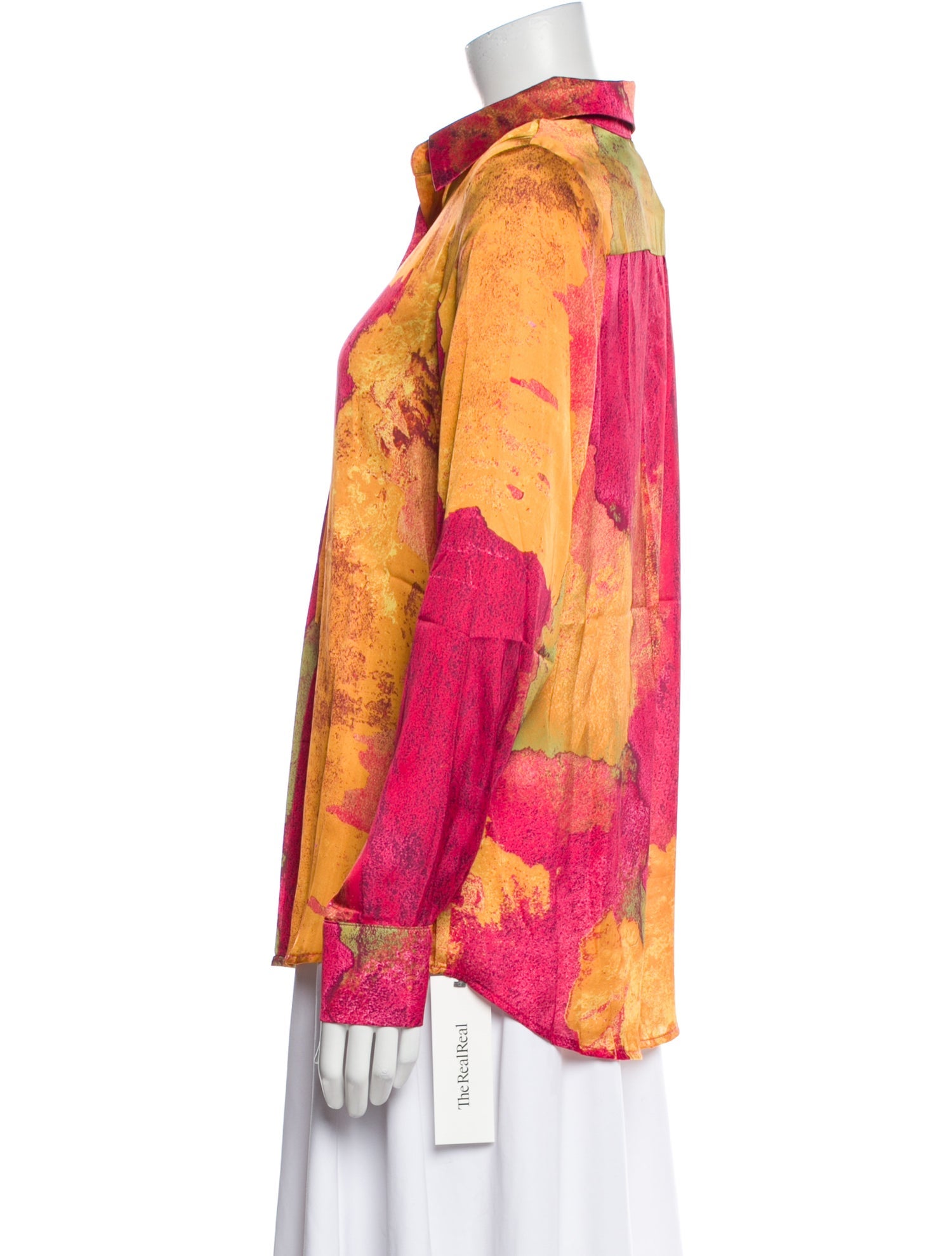 Andrea Iyamah Animal Print Long Sleeve Button-Up Top w/ Tags