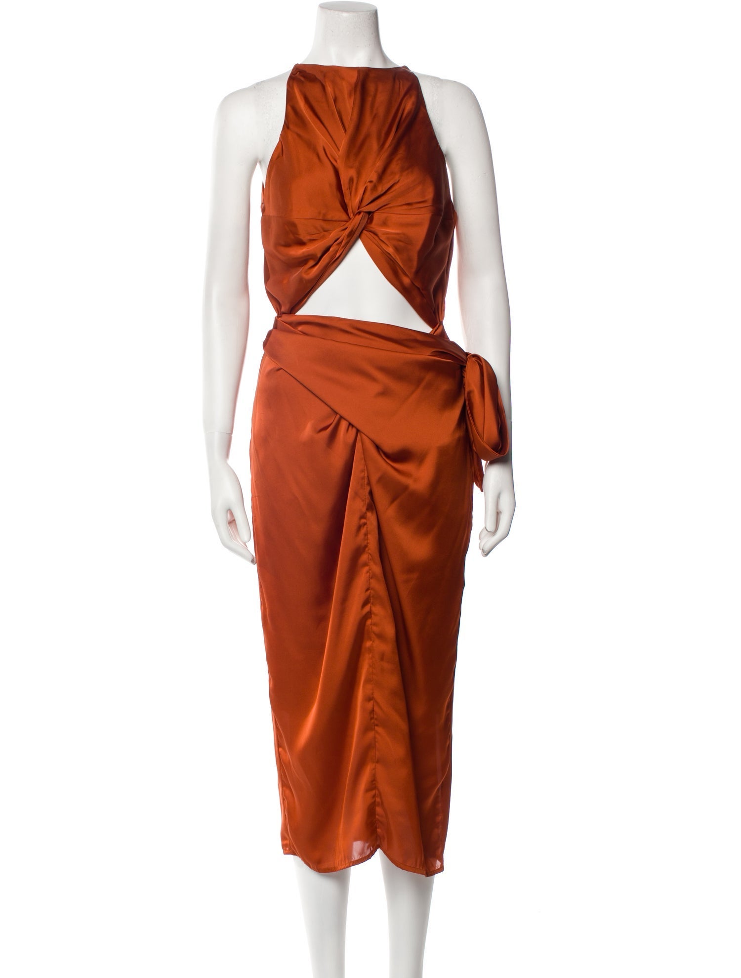 Andrea Iyamah Crew Neck Long Dress