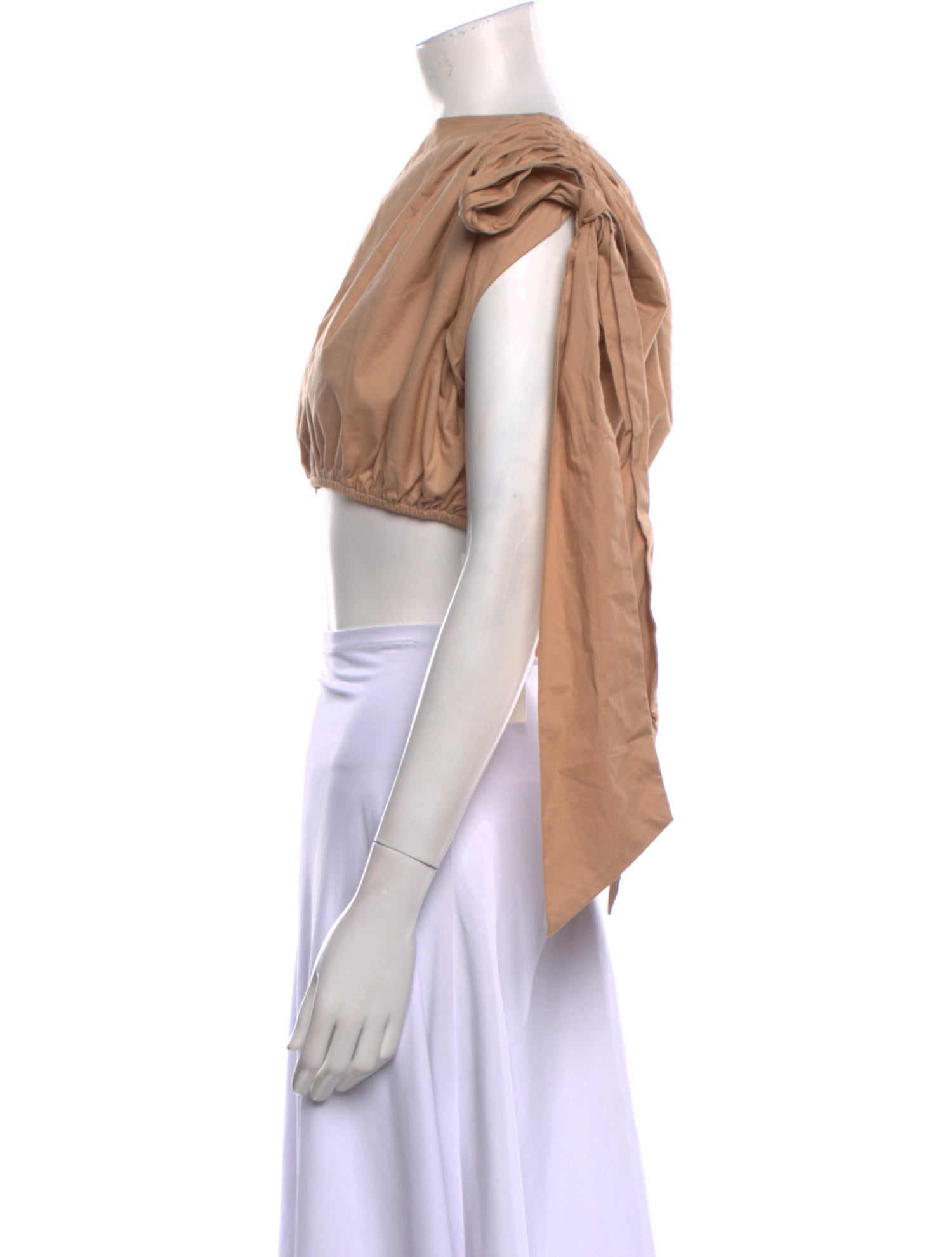 Andrea Iyamah Bateau Neckline Short Sleeve Crop Top w/ Tags