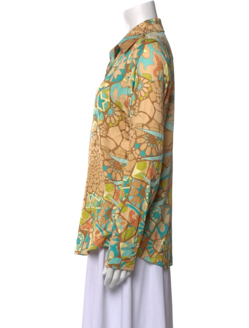 Andrea Iyamah Printed Long Sleeve Button-Up Top