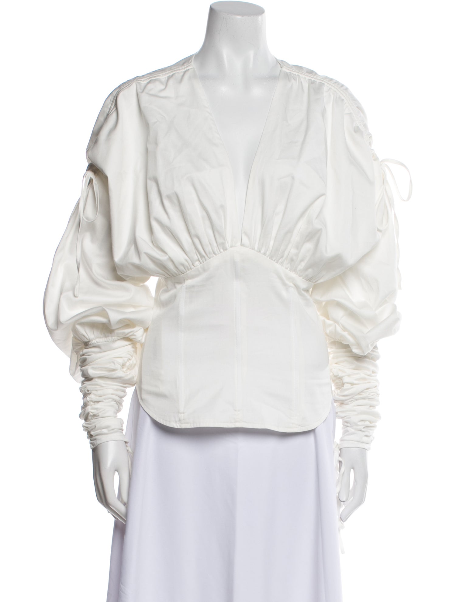 Andrea Iyamah V-Neck Long Sleeve Blouse