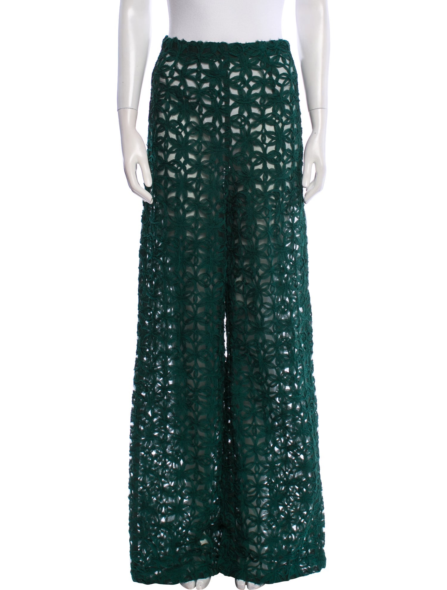 Andrea Iyamah Lace Pattern Wide Leg Pants