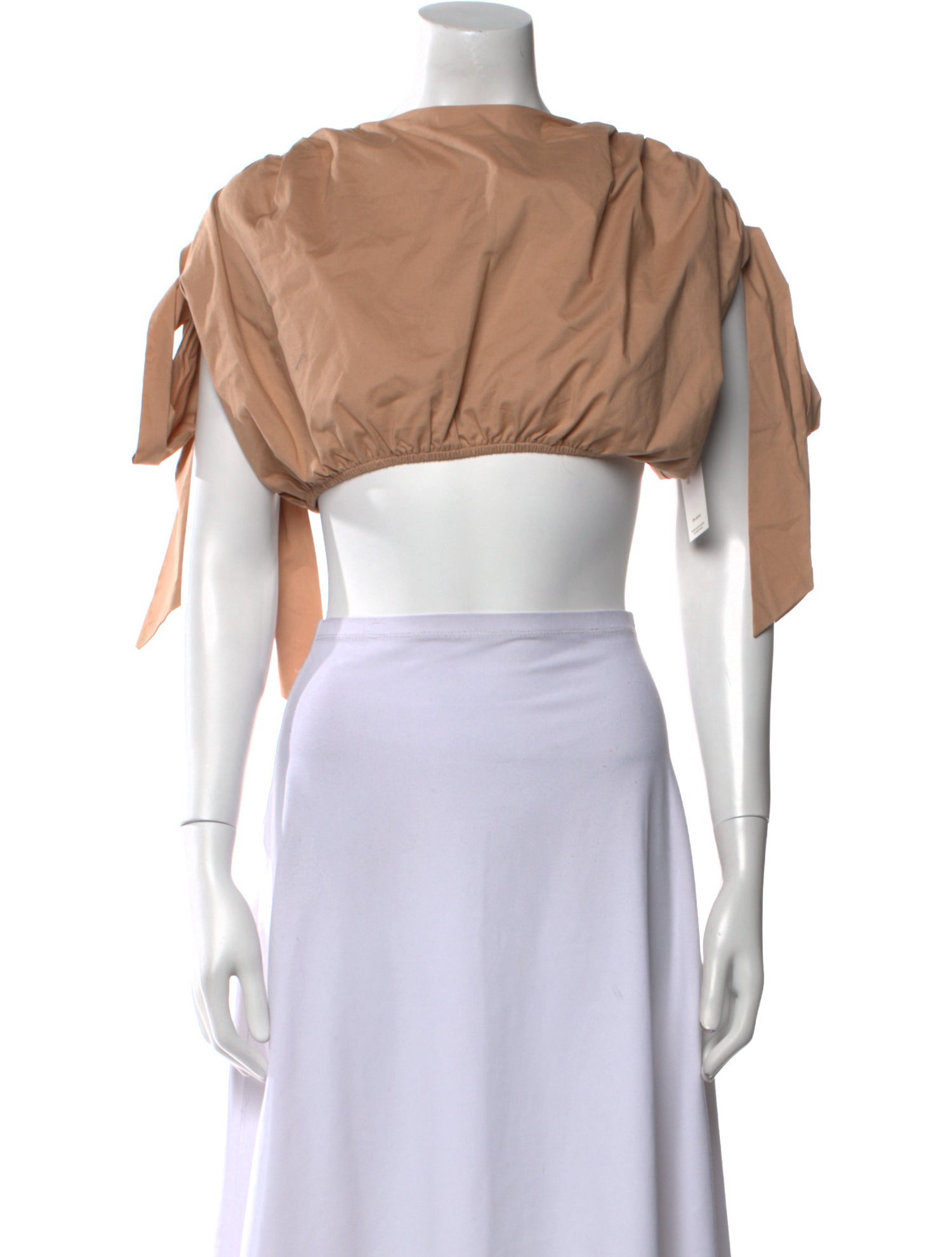 Andrea Iyamah Cowl Neck Short Sleeve Crop Top