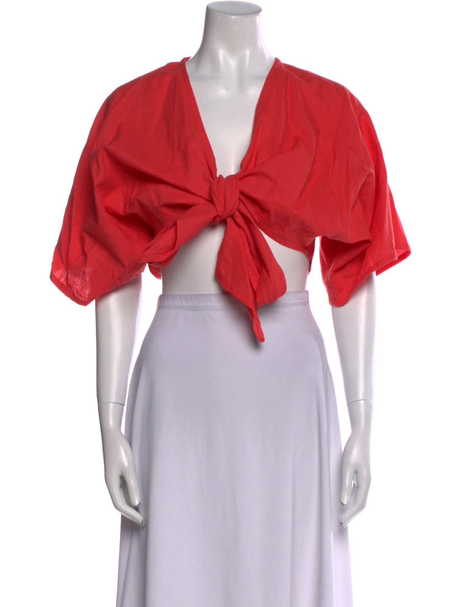 Andrea Iyamah Linen V-Neck Crop Top w/ Tags