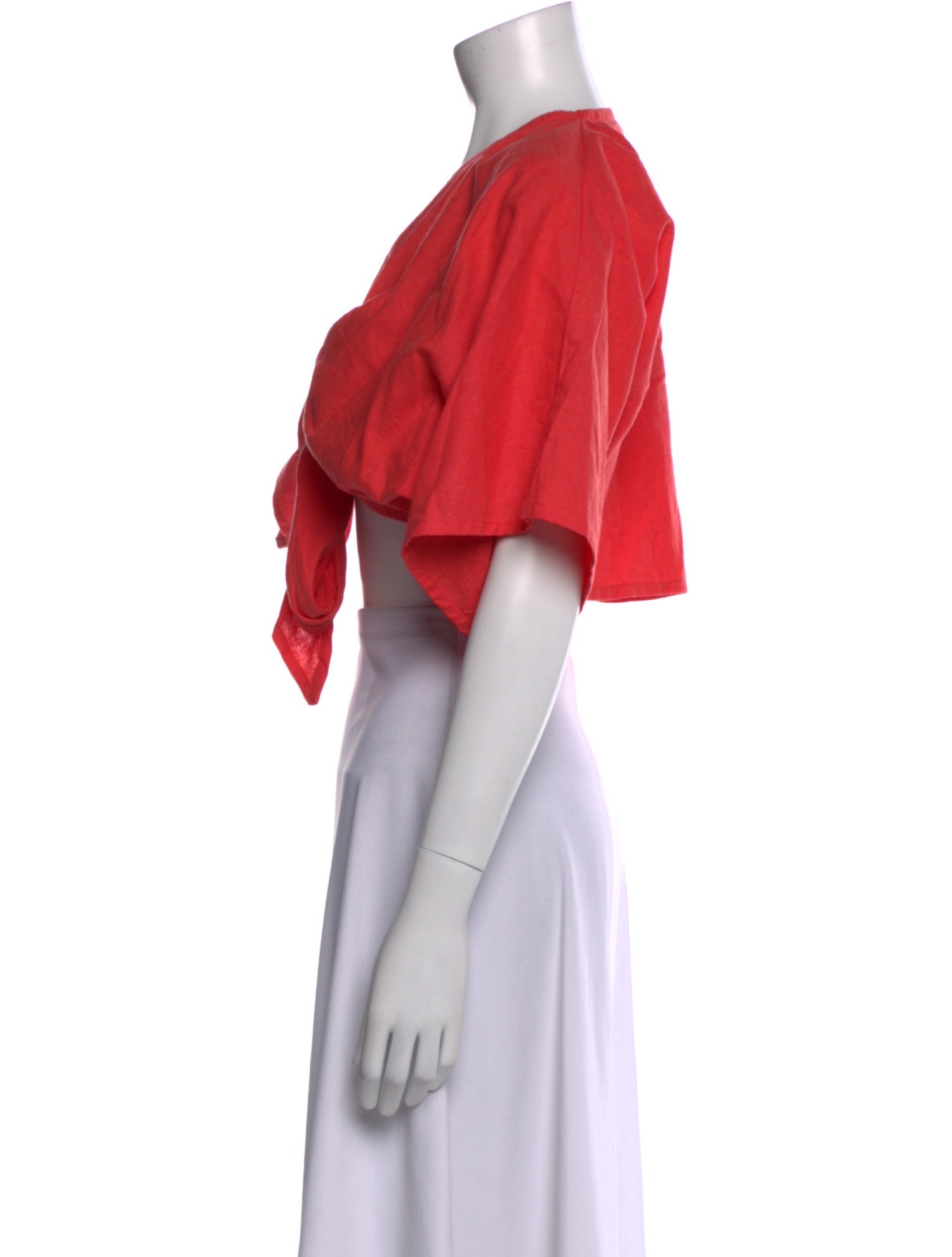 Andrea Iyamah Linen V-Neck Crop Top w/ Tags