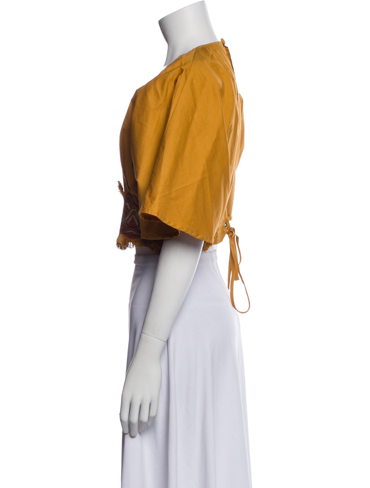 Andrea Iyamah V-Neck Short Sleeve Crop Top w/ Tags