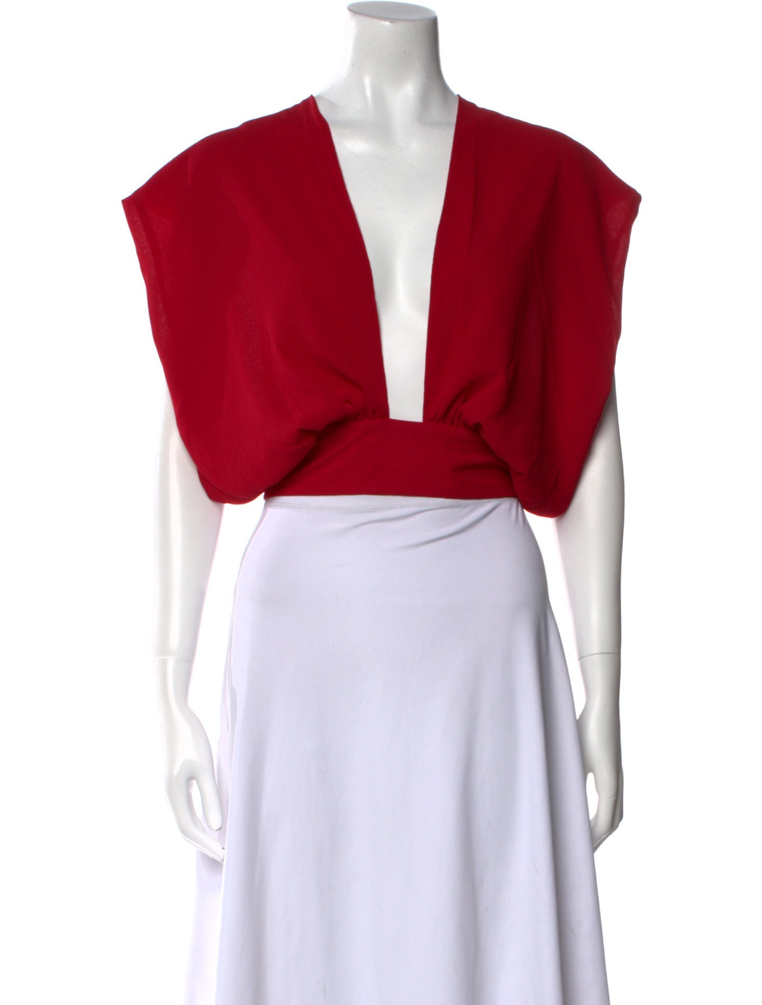 Andrea Iyamah V-Neck Short Sleeve Crop Top w/ Tags