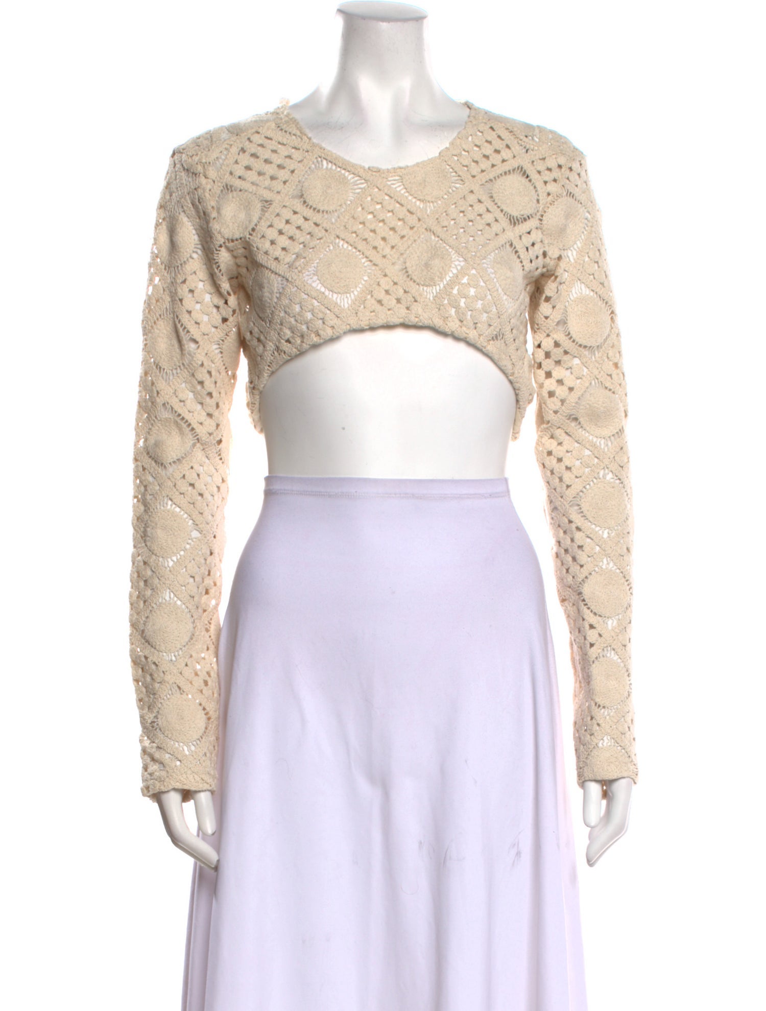 Andrea Iyamah Crew Neck Long Sleeve Crop Top w/ Tags