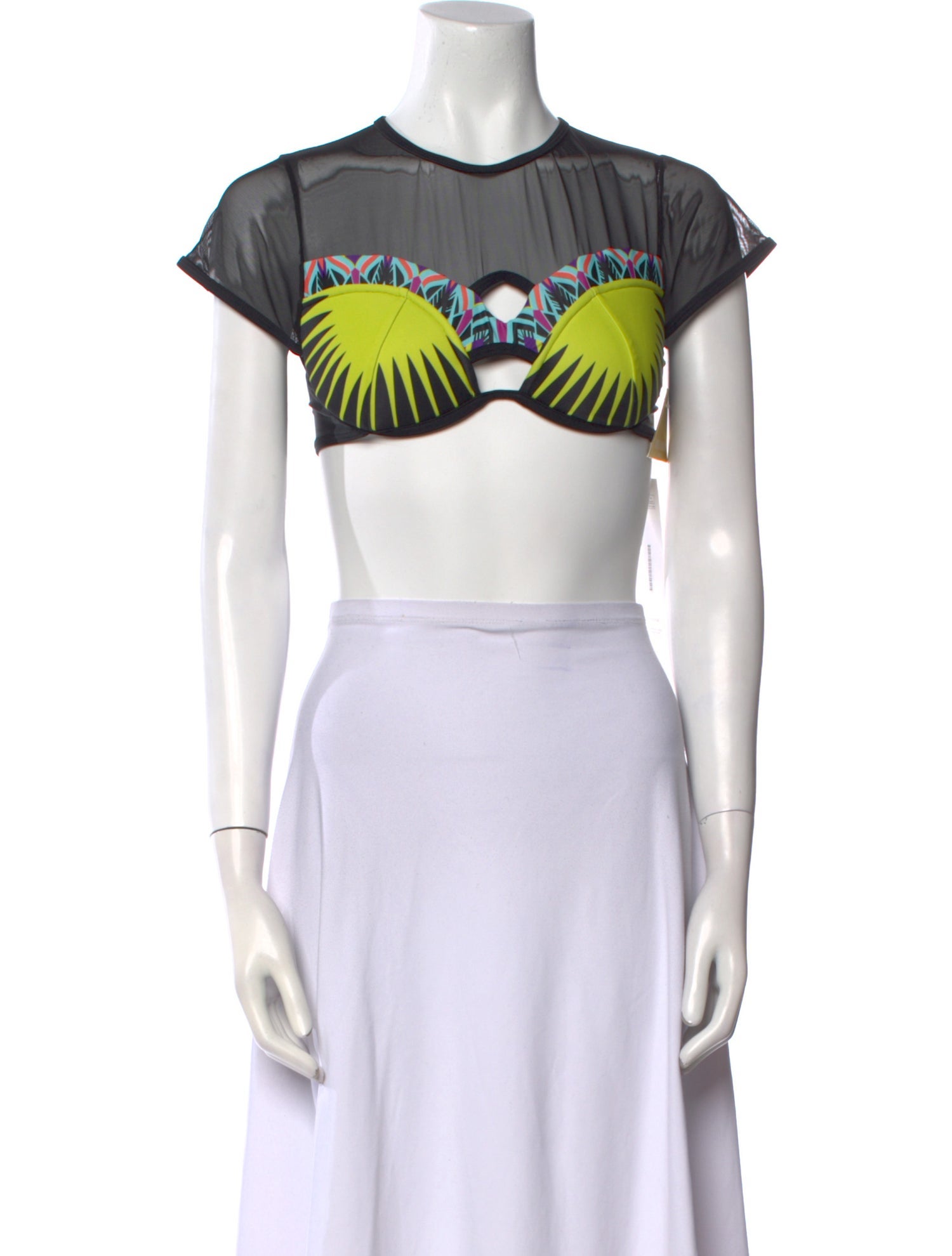 Andrea Iyamah Printed Crew Neck Crop Top w/ Tags