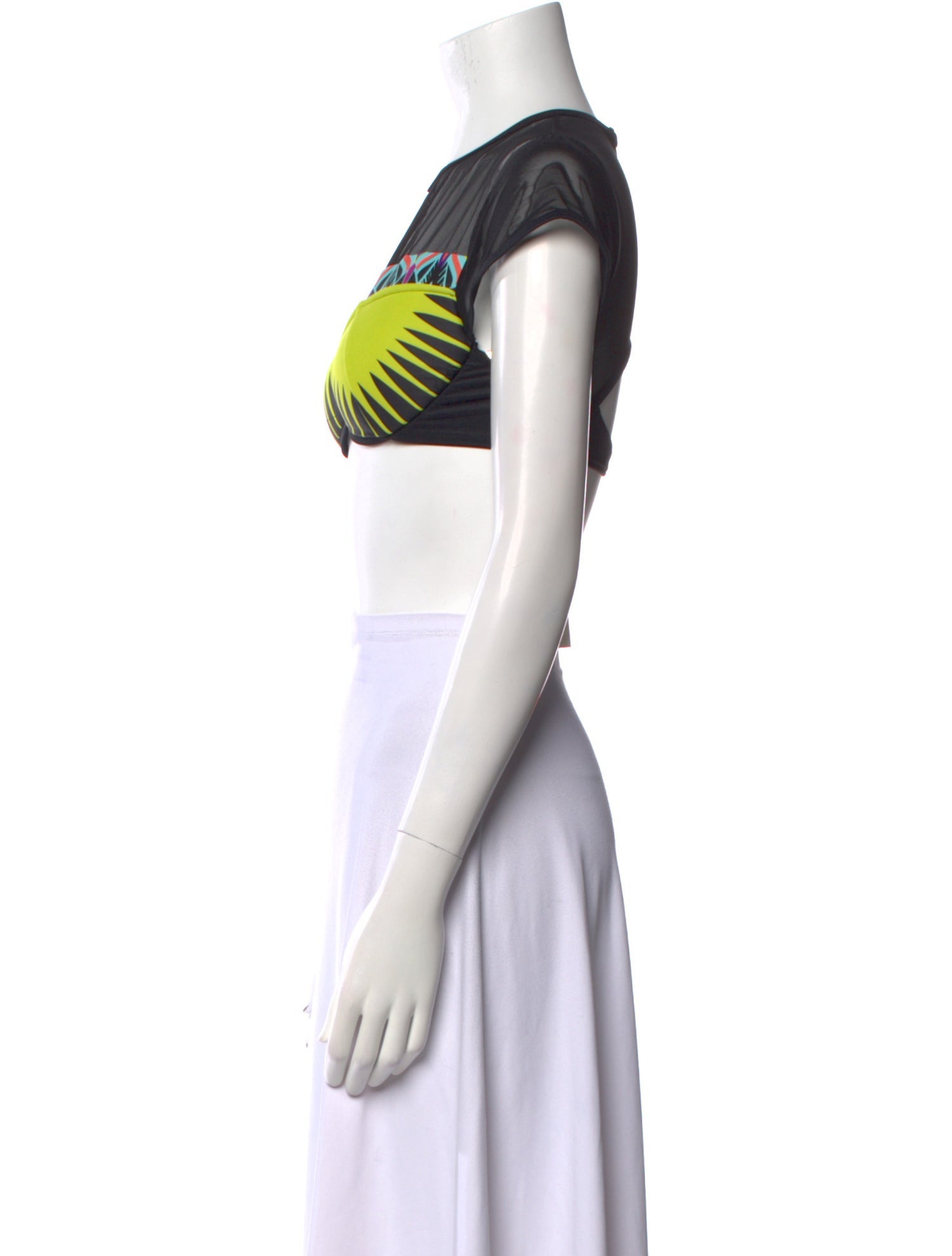 Andrea Iyamah Printed Crew Neck Crop Top w/ Tags