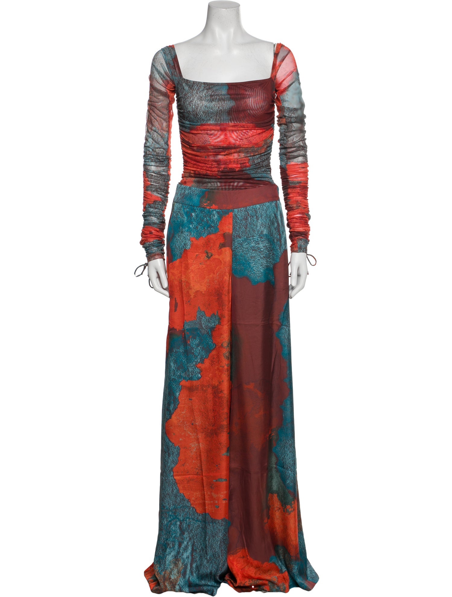 Andrea Iyamah Floral Print Pleated Accents Pant Set