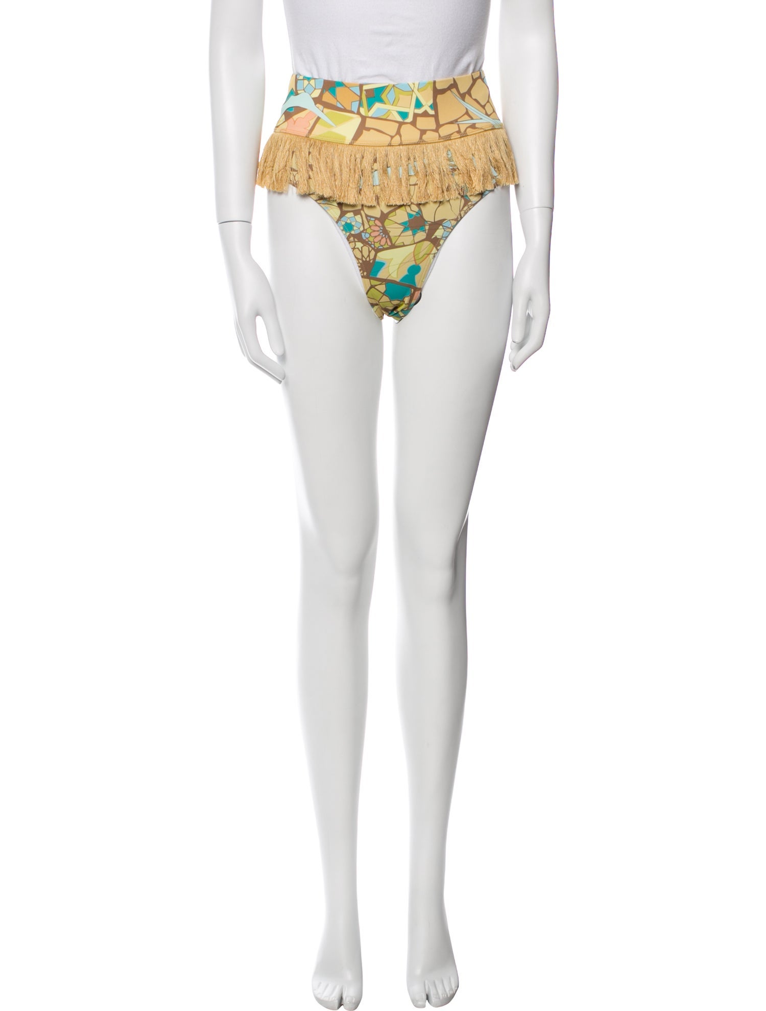 Andrea Iyamah Printed Fringe Trim Accent Bottoms w/ Tags