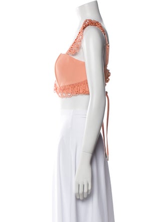 Andrea Iyamah Square Neckline Sleeveless Crop Top