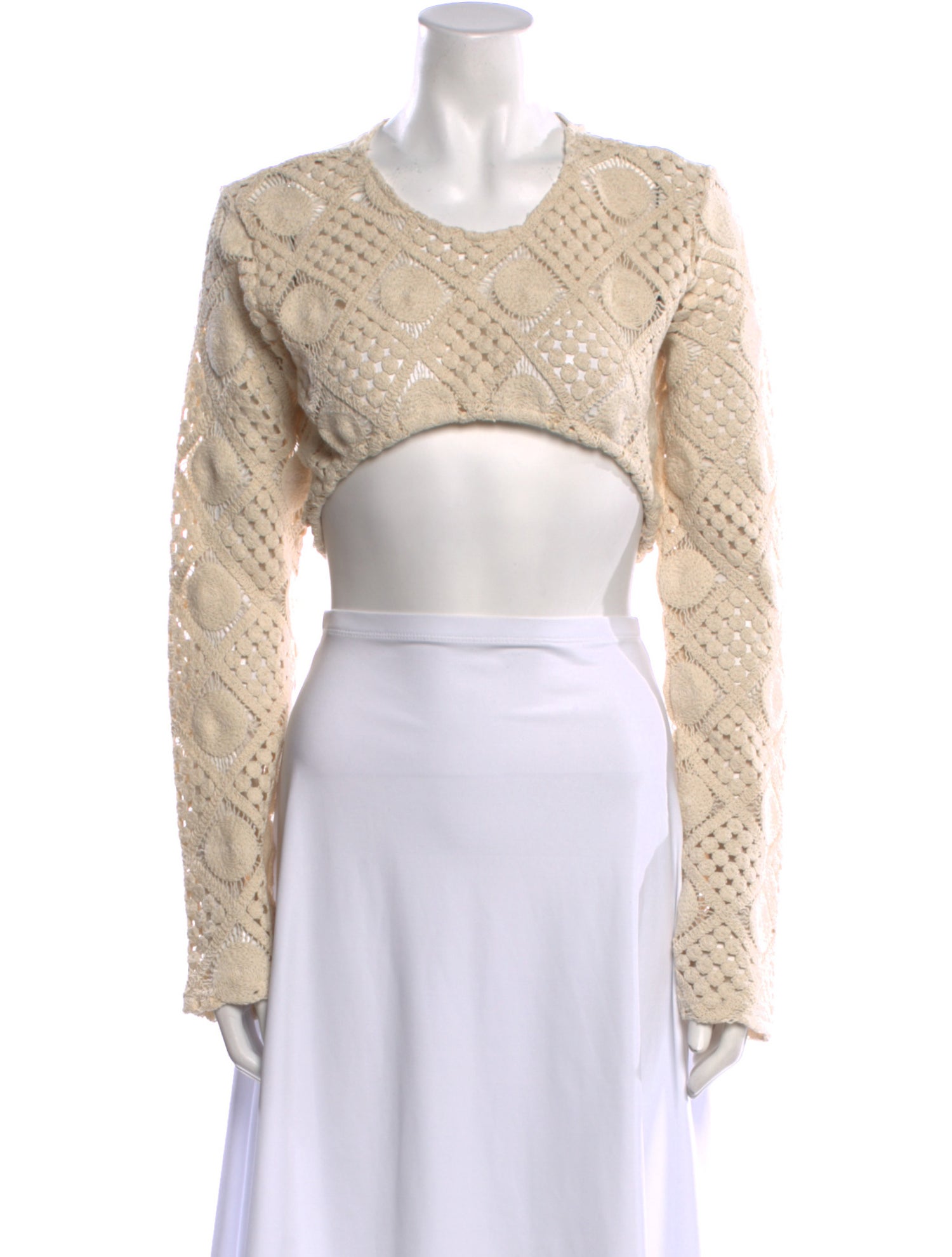 Andrea Iyamah Crew Neck Long Sleeve Crop Top w/ Tags