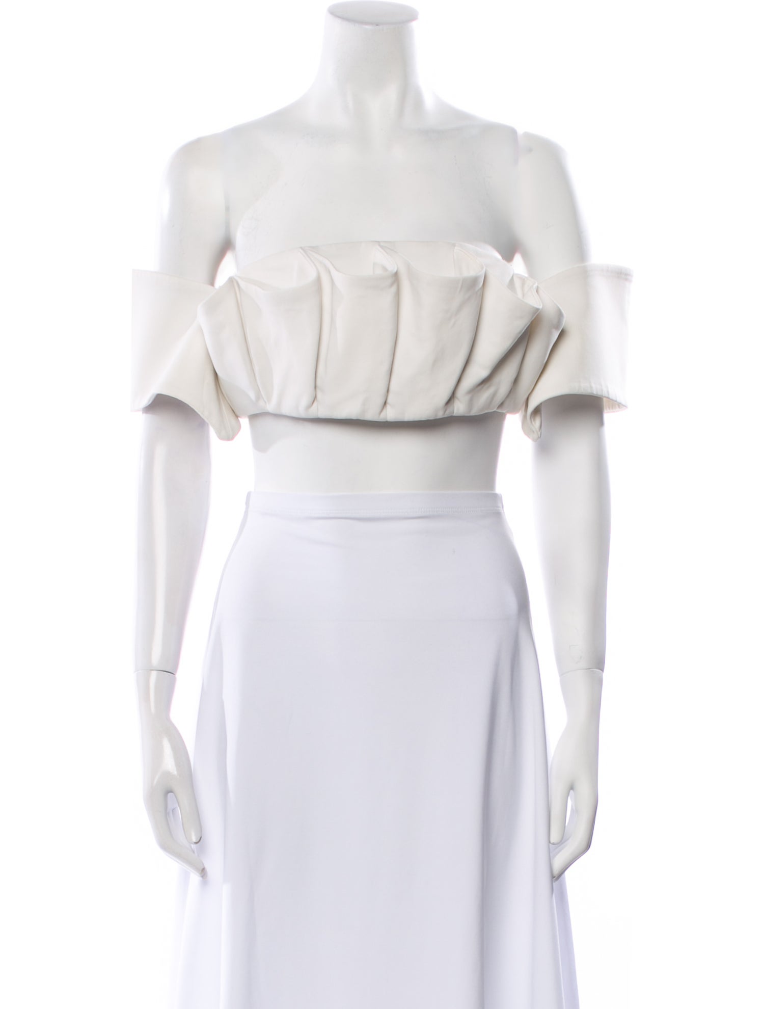 Andrea Iyamah Off-The-Shoulder Short Sleeve Crop Top