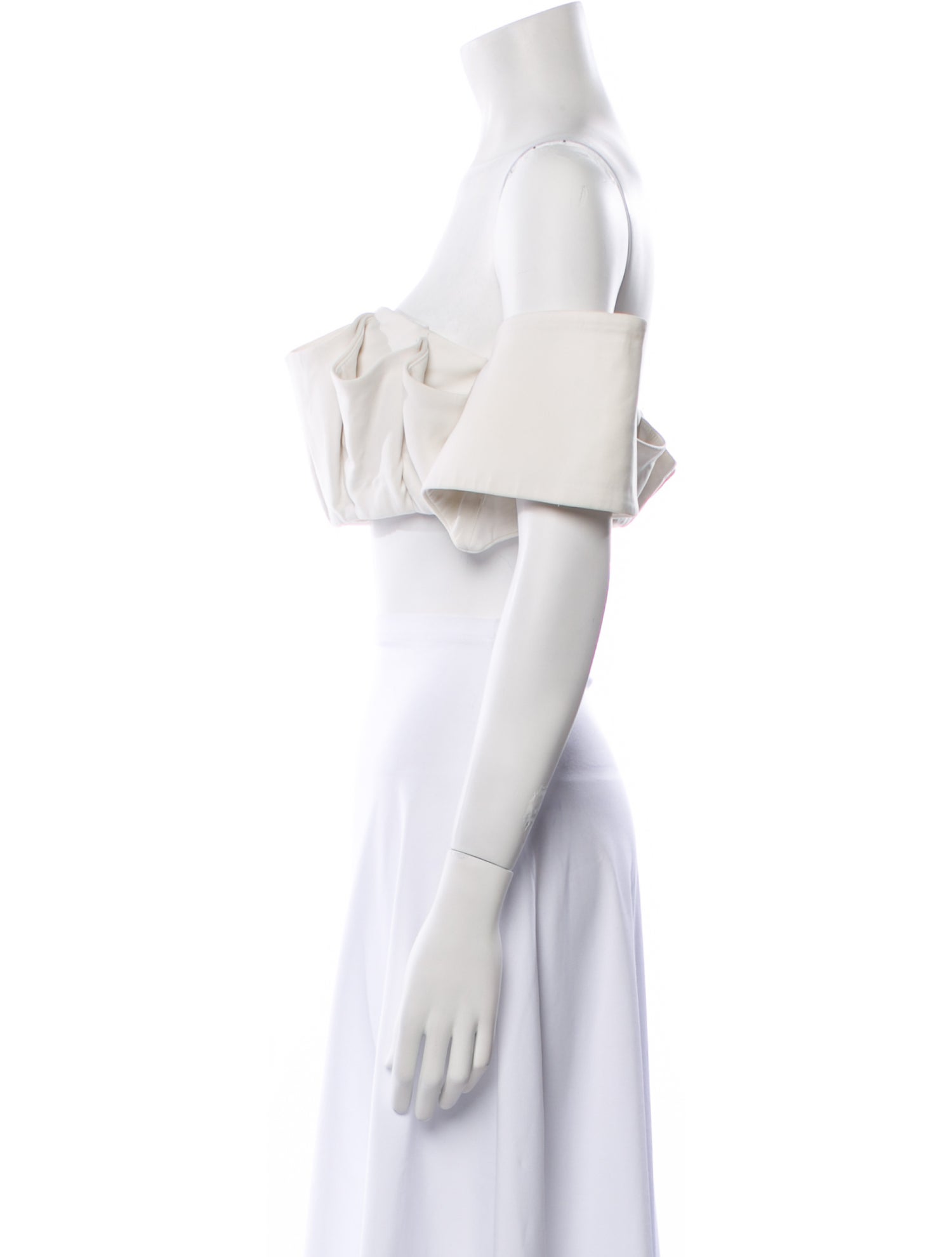 Andrea Iyamah Off-The-Shoulder Short Sleeve Crop Top