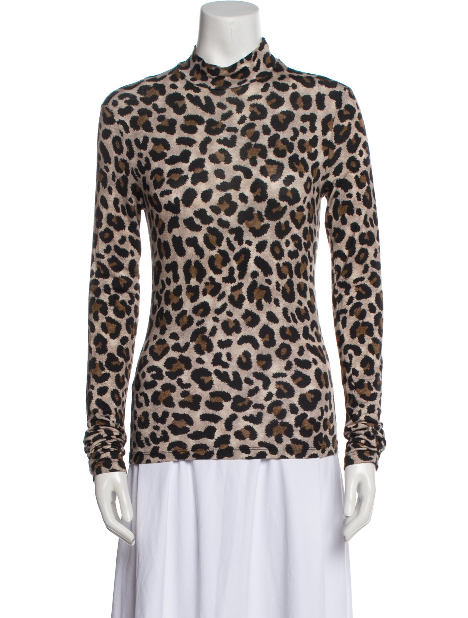 Andamane Animal Print Mock Neck Sweater