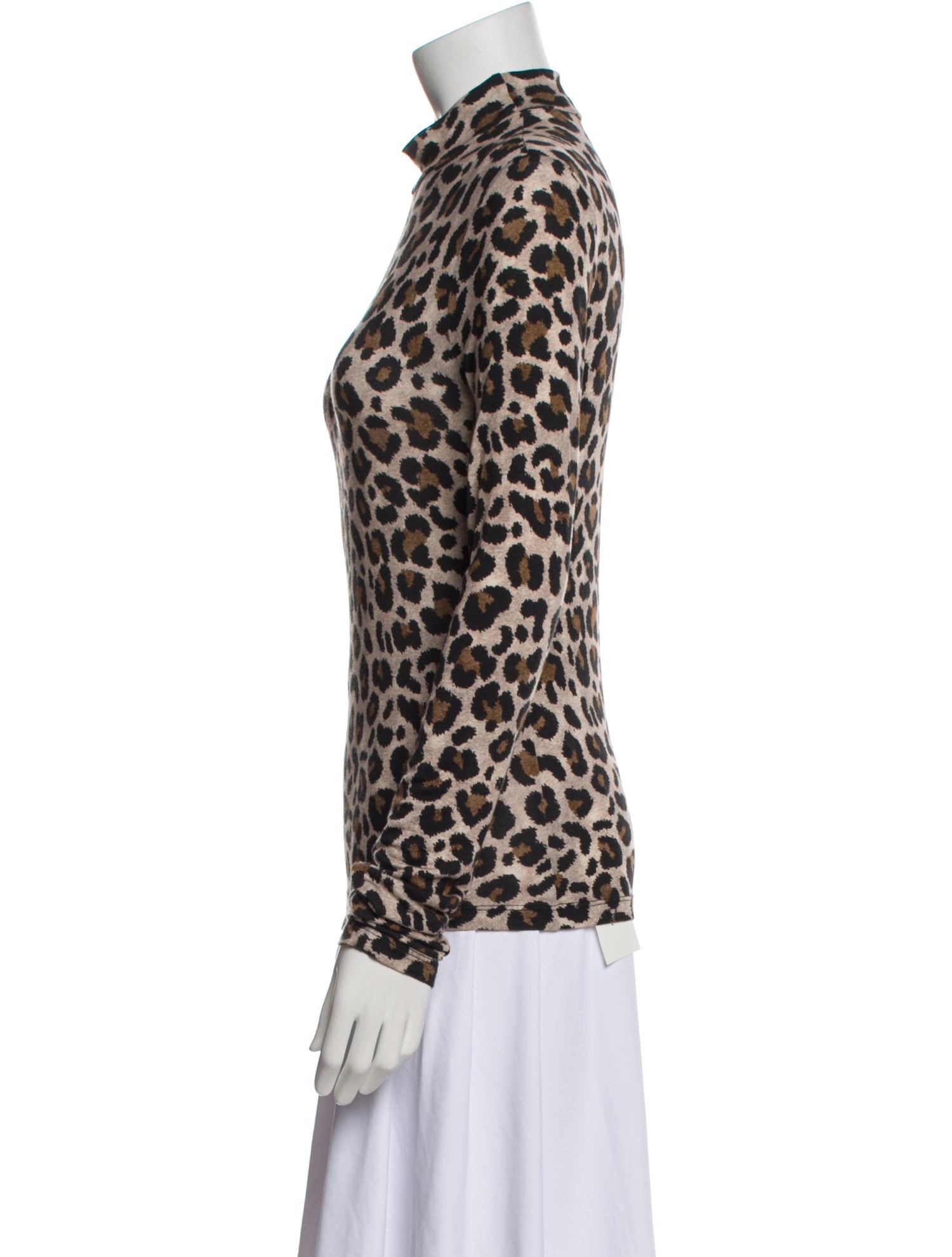 Andamane Animal Print Mock Neck Sweater