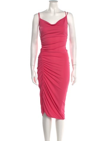 Andamane Dresses Cowl Neck Midi Length Dress XS