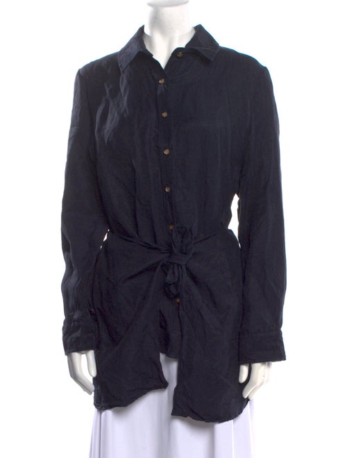 Anemos Wool Long Sleeve Button-Up Top