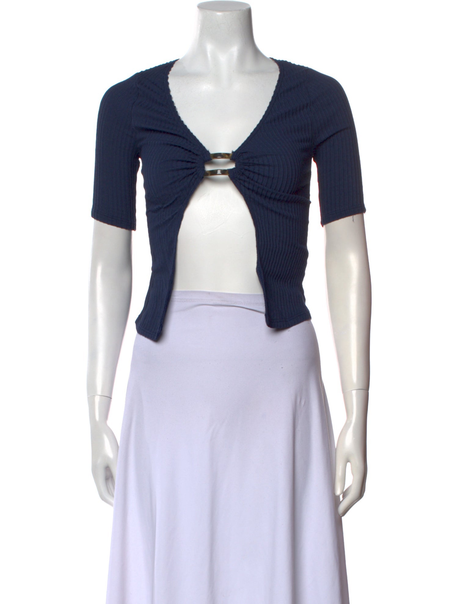 Anemos V-Neck Short Sleeve Crop Top