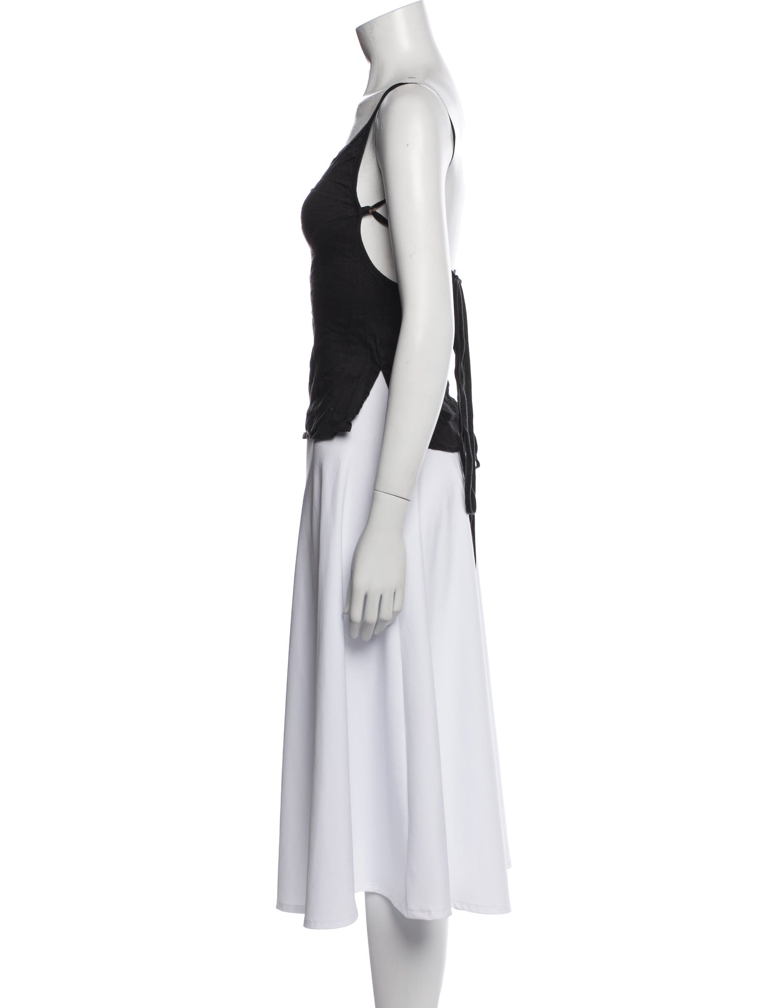 Anemos Linen Square Neckline Crop Top