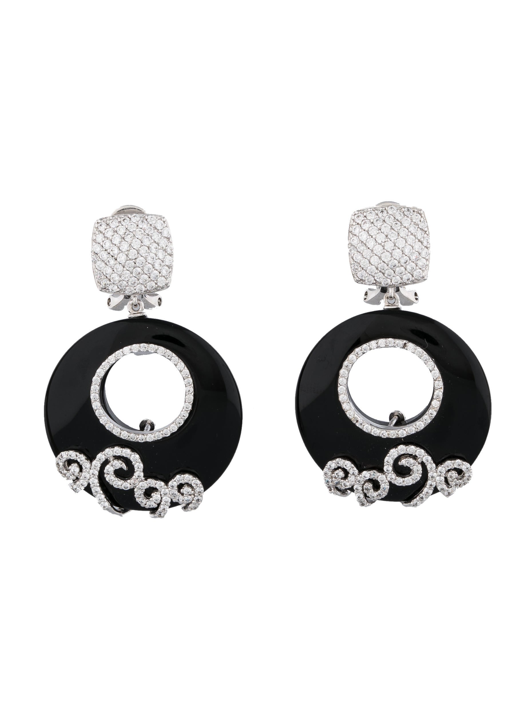 Angélique de Paris Black Onyx Tamara Earrings