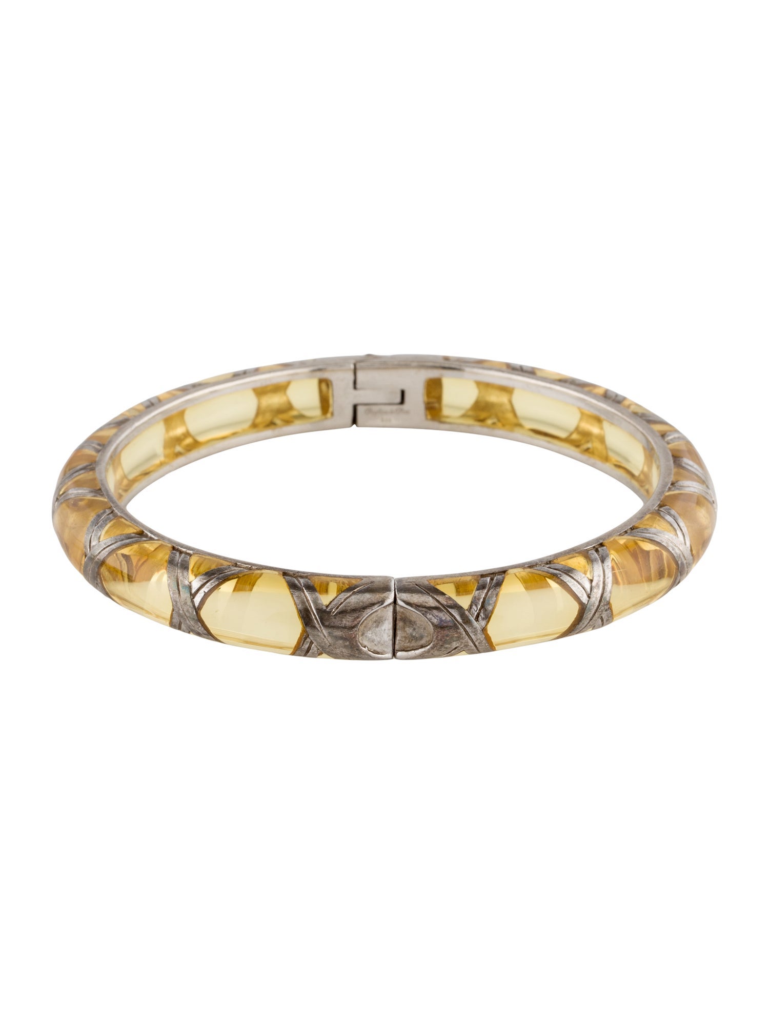 Angélique de Paris Resin Thin Bamboo Hinged Bangle