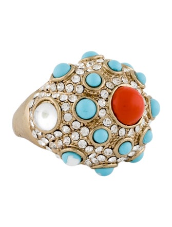 Angélique de Paris Crystal, Enamel, & Resin Cocktail Ring