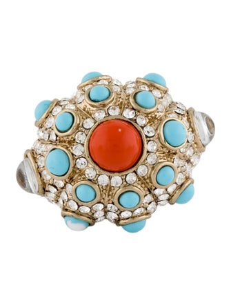 Angélique de Paris Crystal, Enamel, & Resin Cocktail Ring