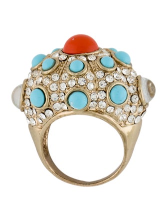 Angélique de Paris Crystal, Enamel, & Resin Cocktail Ring