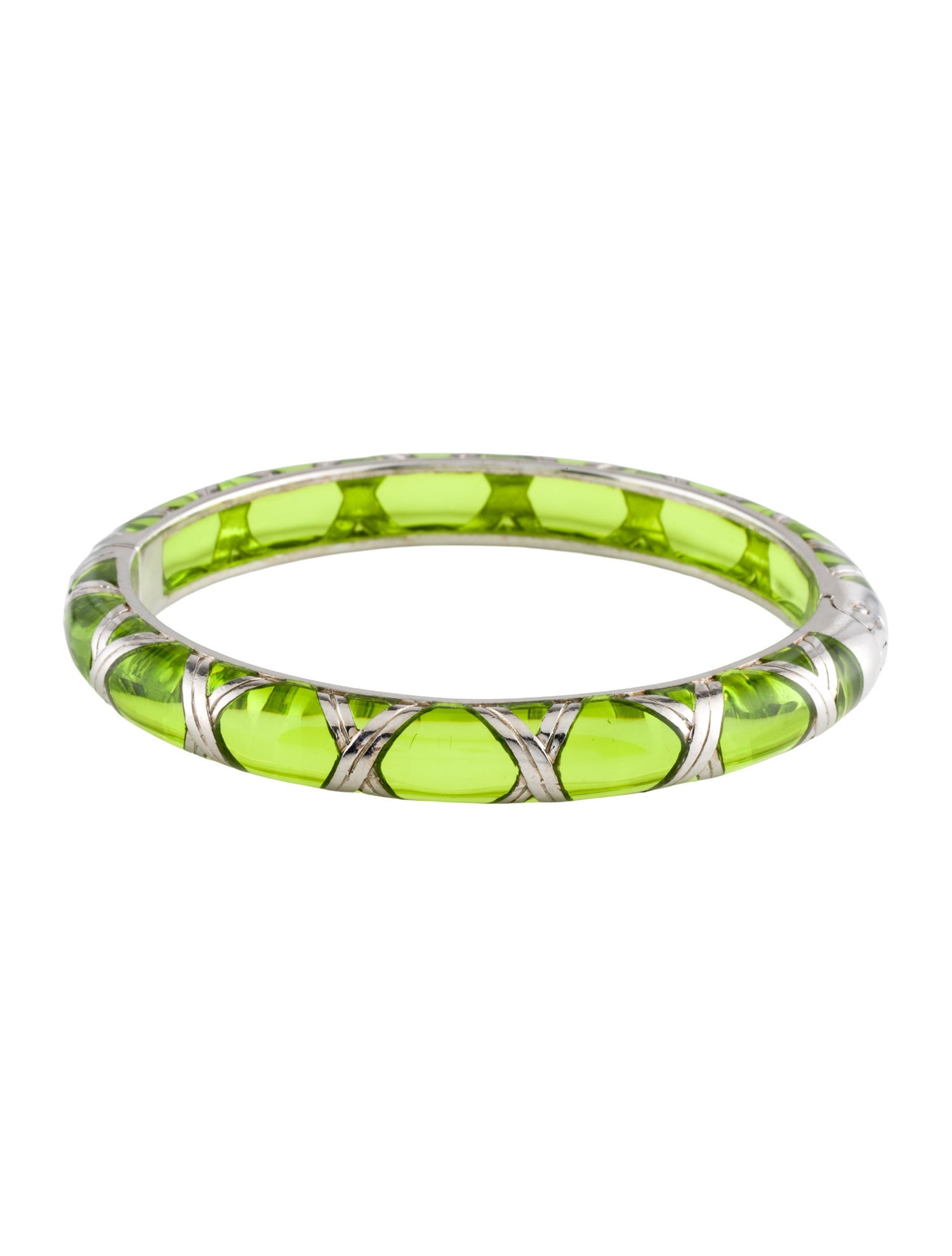 Angélique de Paris Resin Bamboo Hinged Bangle Bracelet