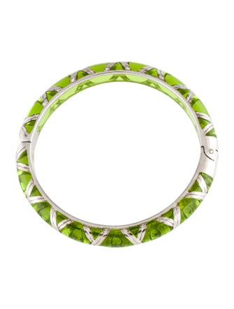 Angélique de Paris Resin Bamboo Hinged Bangle Bracelet